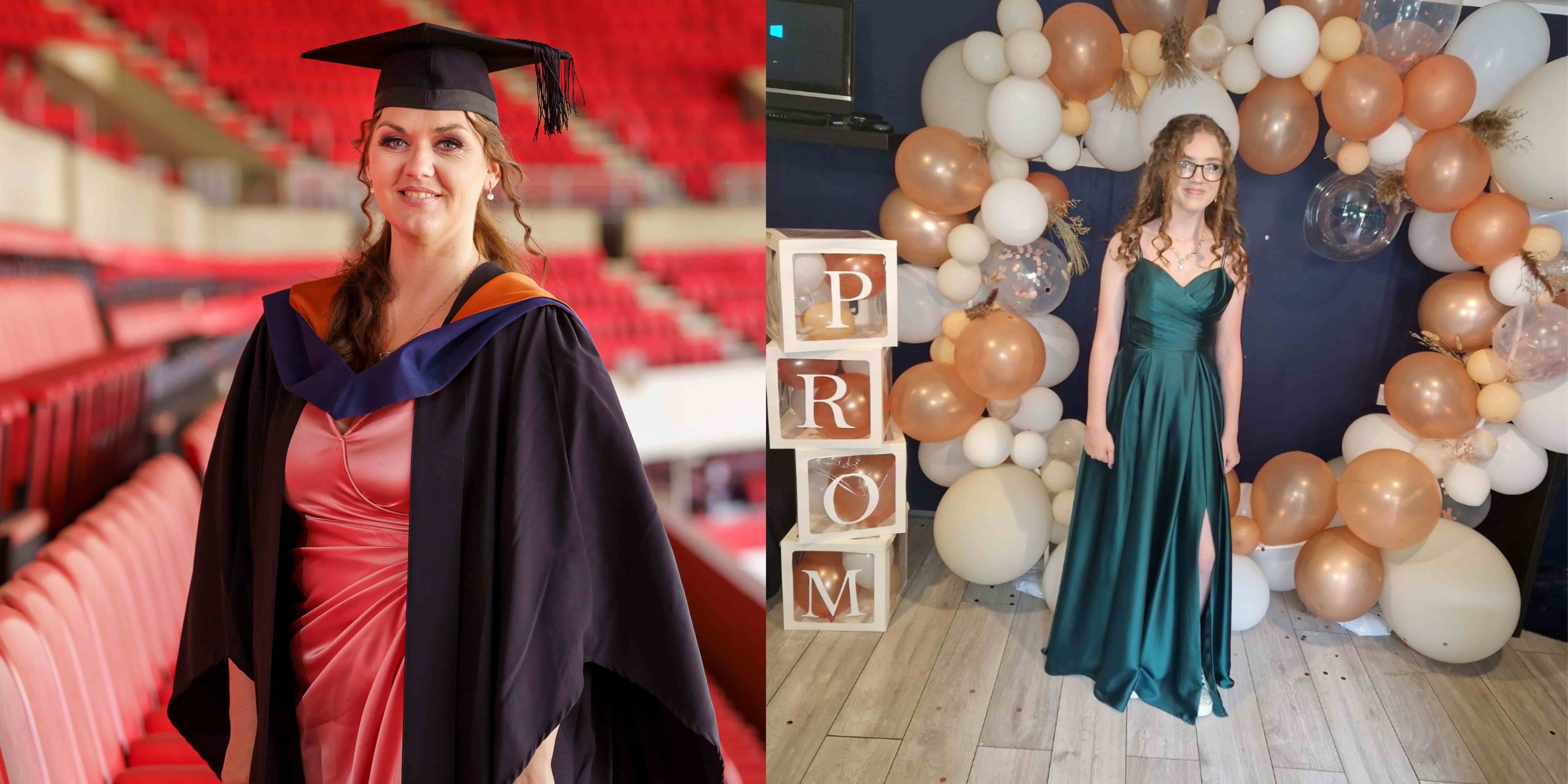 University of Sunderland graduate Sara Bainbridge and her daughter Catrina Anderson